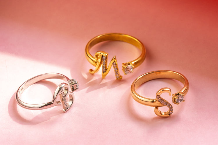 Silver 925 Initial Rings