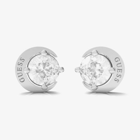 Guess Moon Phases Silver-Tone Crystal Stud Earrings UBE01194RH