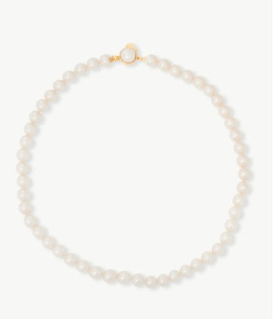 Pearl Necklace with Golden Pearl Clasp