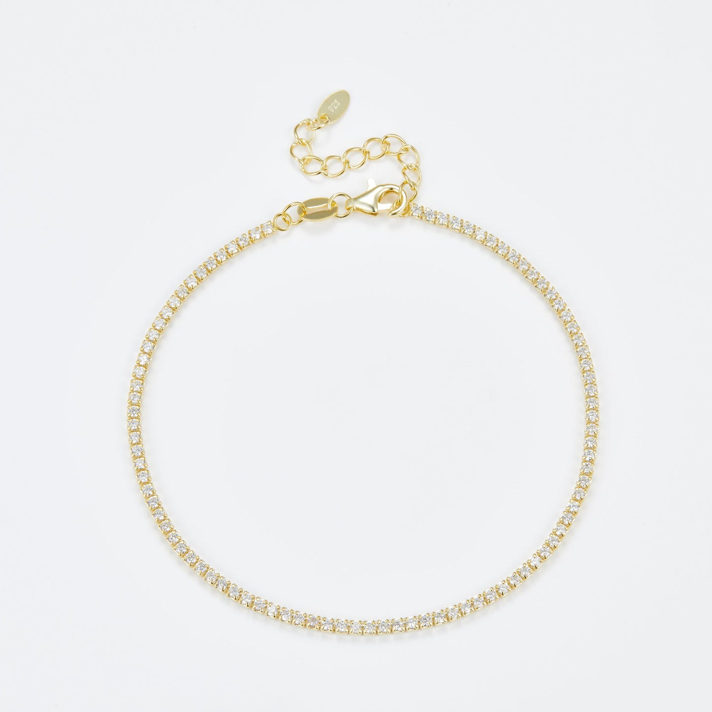 L-Eternità White Bracelet 1.5mm Zirconia with Yellow Gold Plating