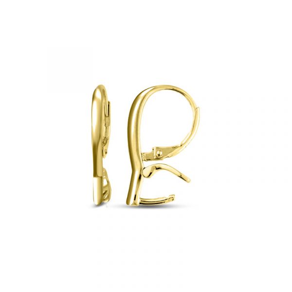 Earhook Plain Silver 925 with Yellow Gold plating