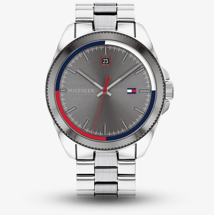 Tommy Hilfiger Riley Grey Date Dial Stainless Steel Bracelet - 1791684