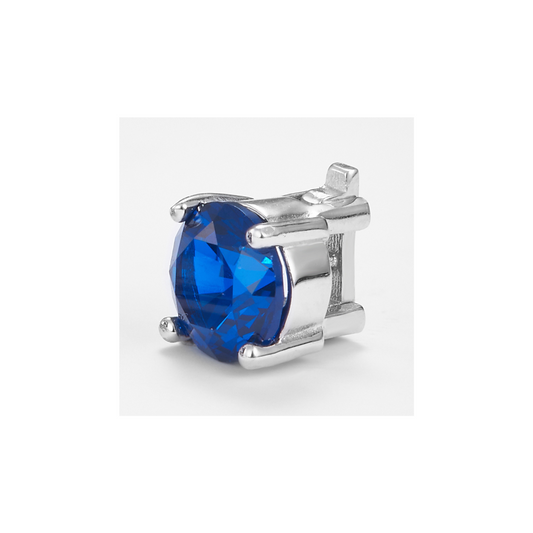 Blue Zirconia Brilliant-Cut Pendant in 925 Sterling Silver