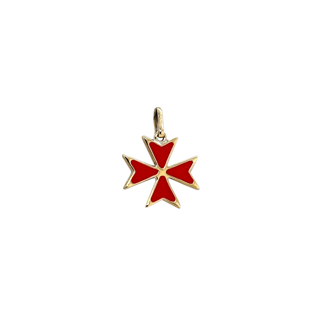 18Kt Red Maltese Cross Pendant Ref X3ESTP3707-RD – Sterling Holdings