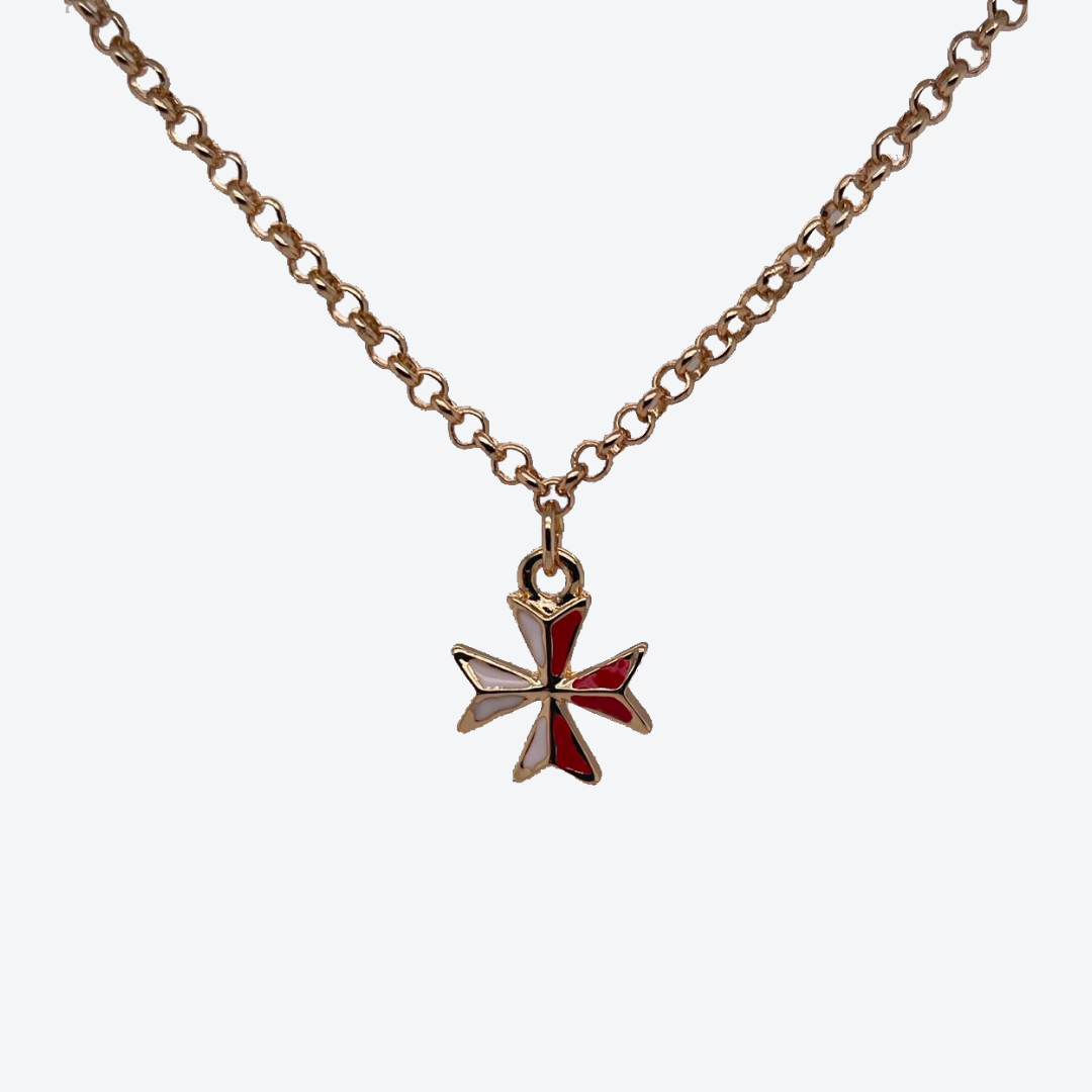 Maltese Cross Gold Plated Chain