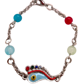 Evil Eye Rhodium Bracelet