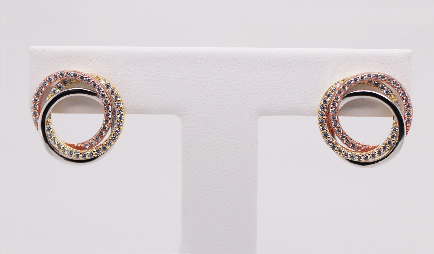 3 Tone Collection - 3 Loop Earrings Ref:3COLE003