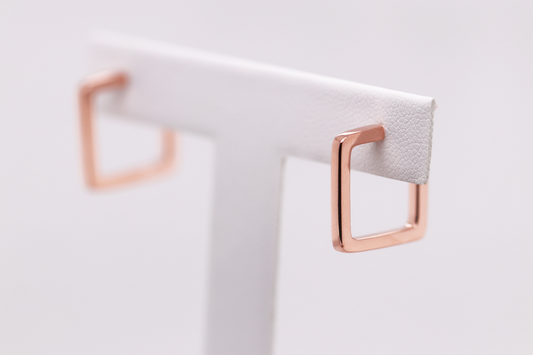 3 Tone Collection - Rose Gold Square Hoops Ref:3COLP002-E-PG
