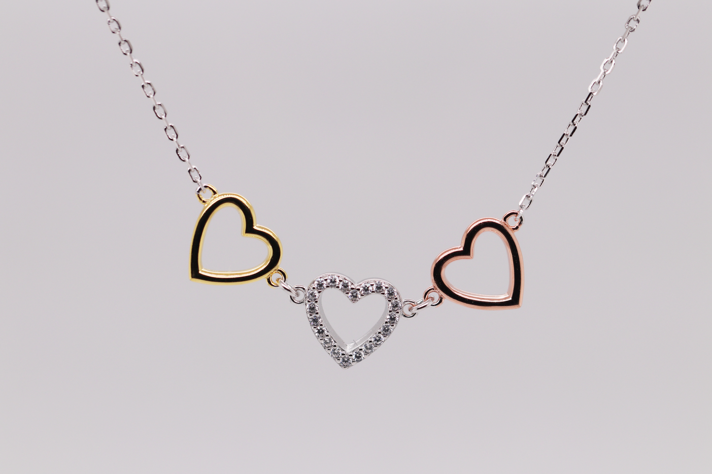 3 Tone Collection - 3 Heart Chain Ref: 3COLP004N