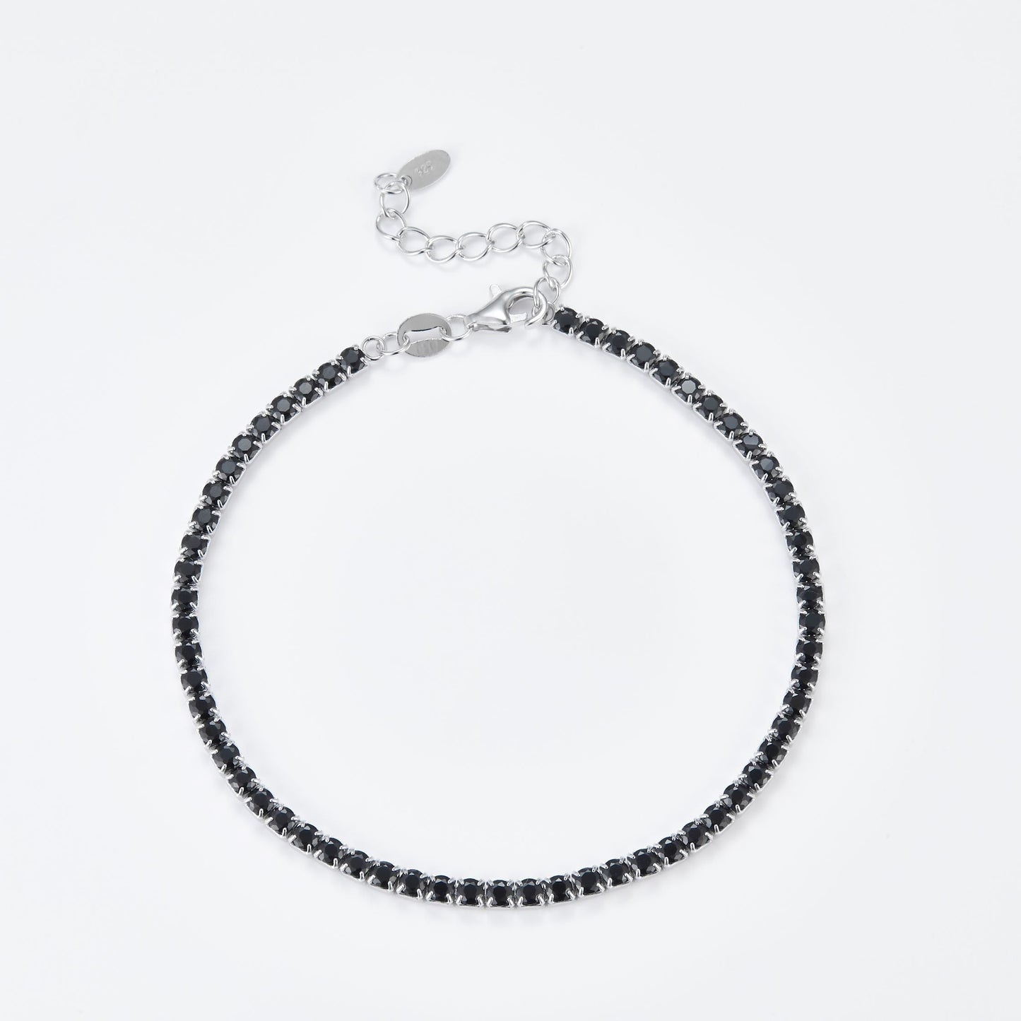 L-Eternità Black Bracelet 2.5mm Zirconia with White Rhodium Plating