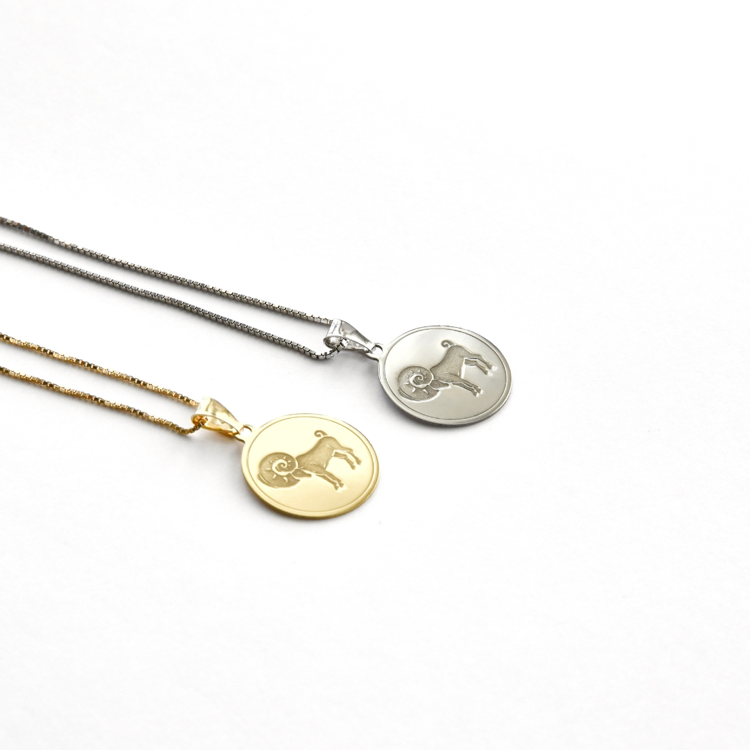 Aries - Personalised Zodiac Necklace Ref :AriesS/ AriesY