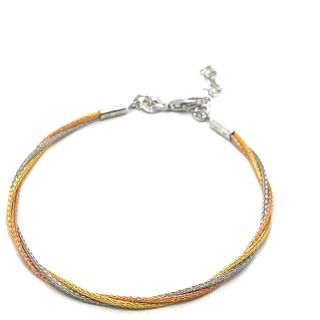 3 Tone Rope Bracelet - Grey, Orange & Yellow