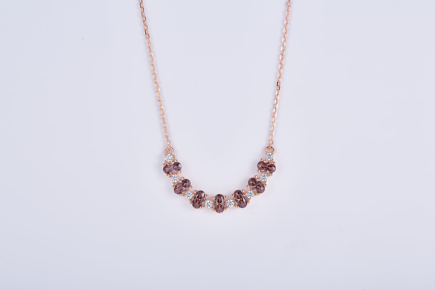 Ovale Brown Necklace in Rose Gold RNOHP-PG