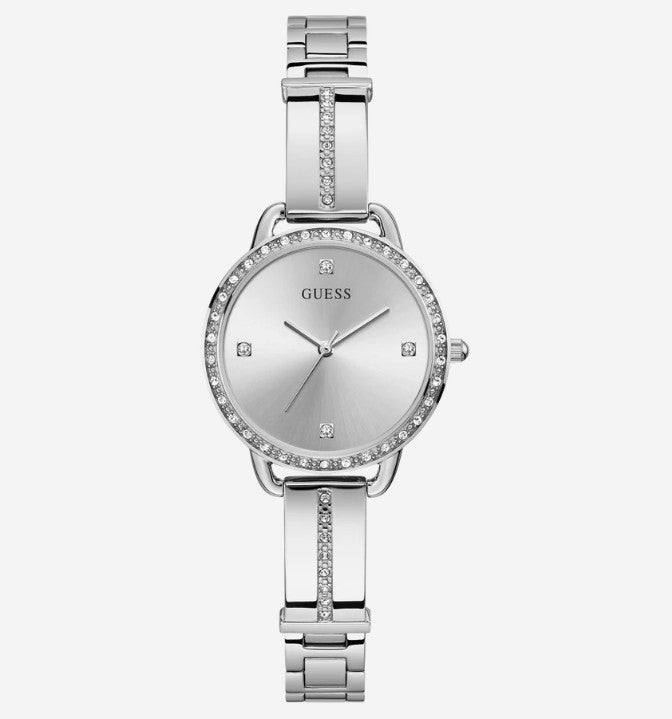 GUESS Ladies Silver Tone Analog Watch