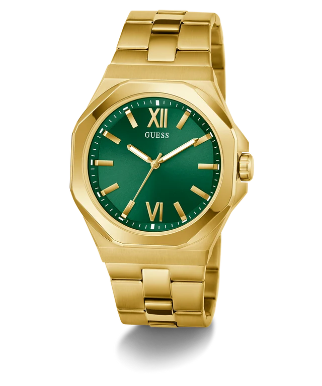 GUESS Mens Gold Tone Analog Watch GW0849G2