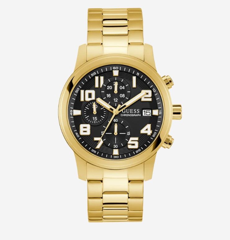GUESS Mens Gold Tone Chronograph Watch GW0917G2
