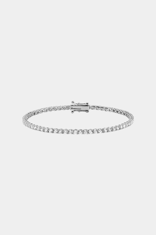 17cm Tennis Bracelet with White Round Brilliant-Cut Zirconia in 925 Sterling Silver