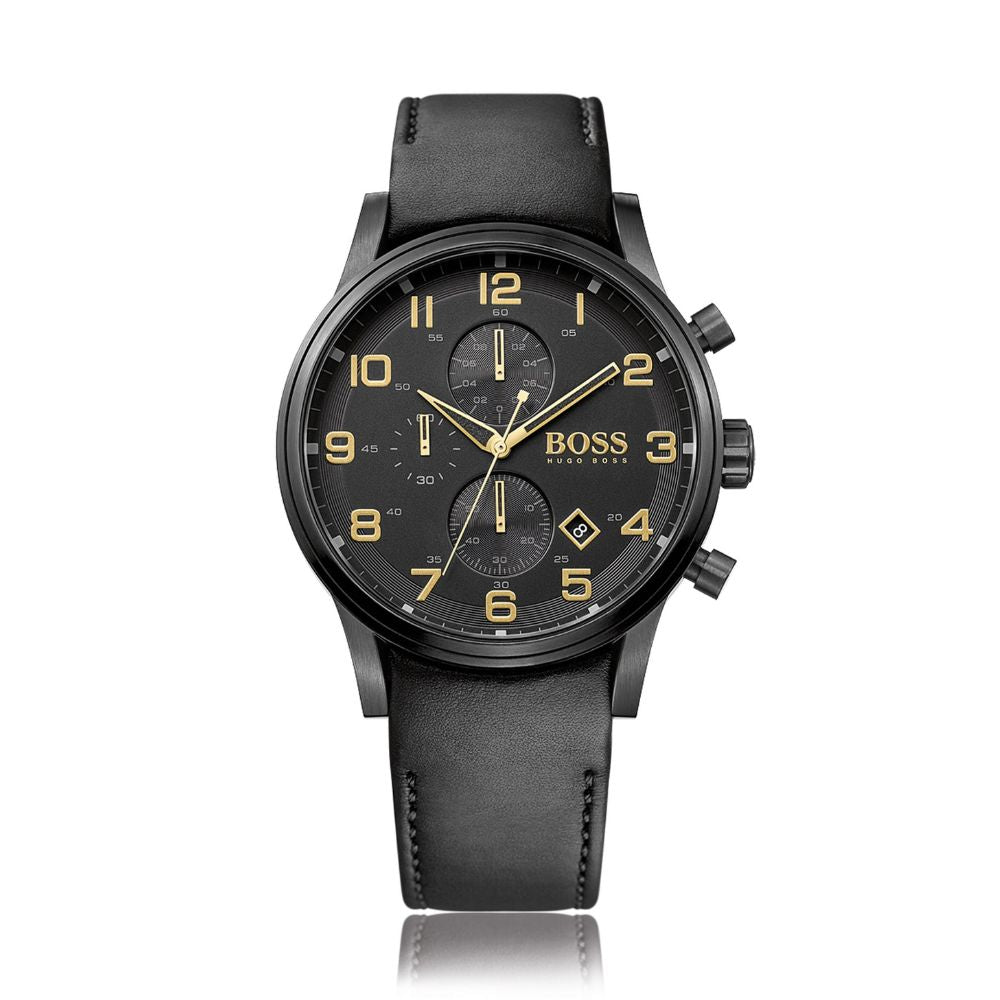 Hugo Boss Leather Chronograph Watch 1513274