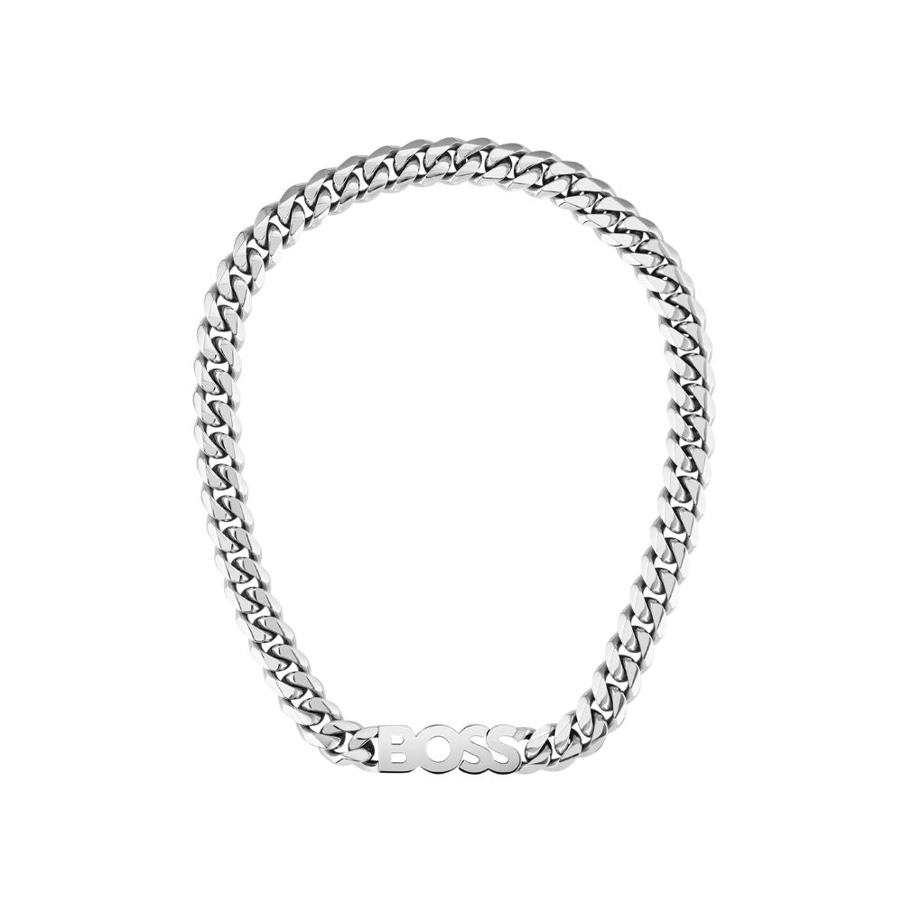 Hugo Boss Curb-chain necklace with logo plate 1580441