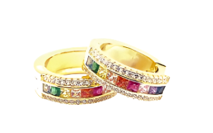 Rainbow Gold Plated Hoop Earrings
