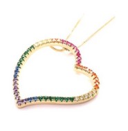 Rainbow Heart - Yellow Gold Plated