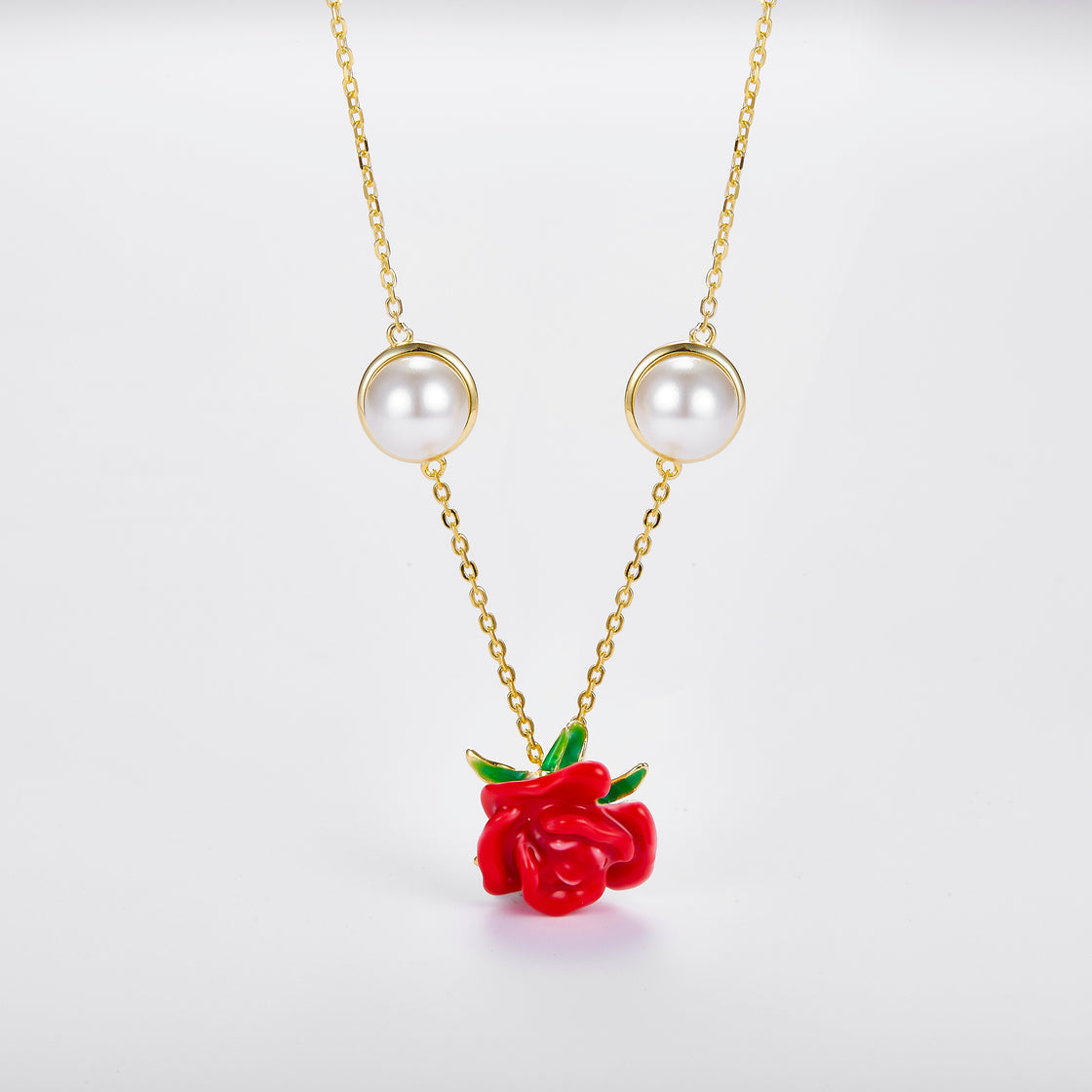 Il-Warda Necklace with two Pearls