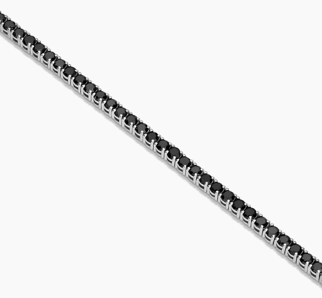 Black Stone Tennis Bracelet - 21cm