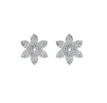 Guess UBE04145RH – Silver‑Tone Logo Crystal Earrings