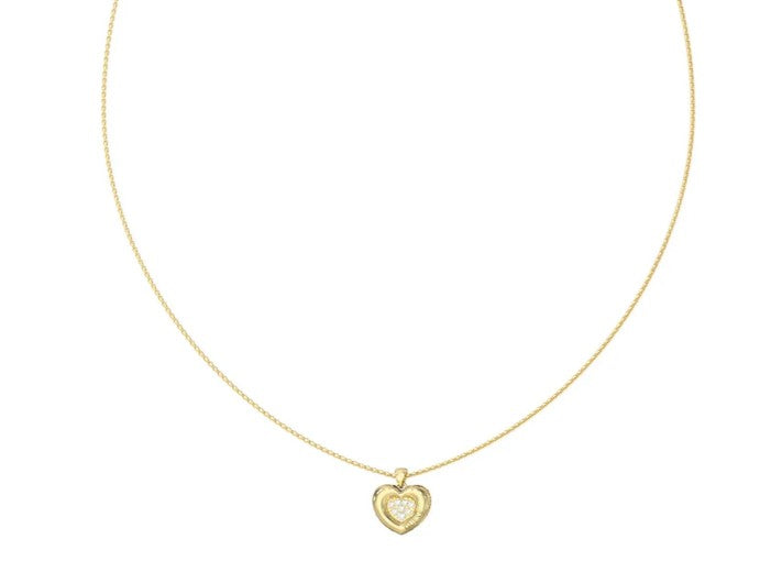Guess Women's L.O.V.E. Heart Pave Charm UBN05463YG