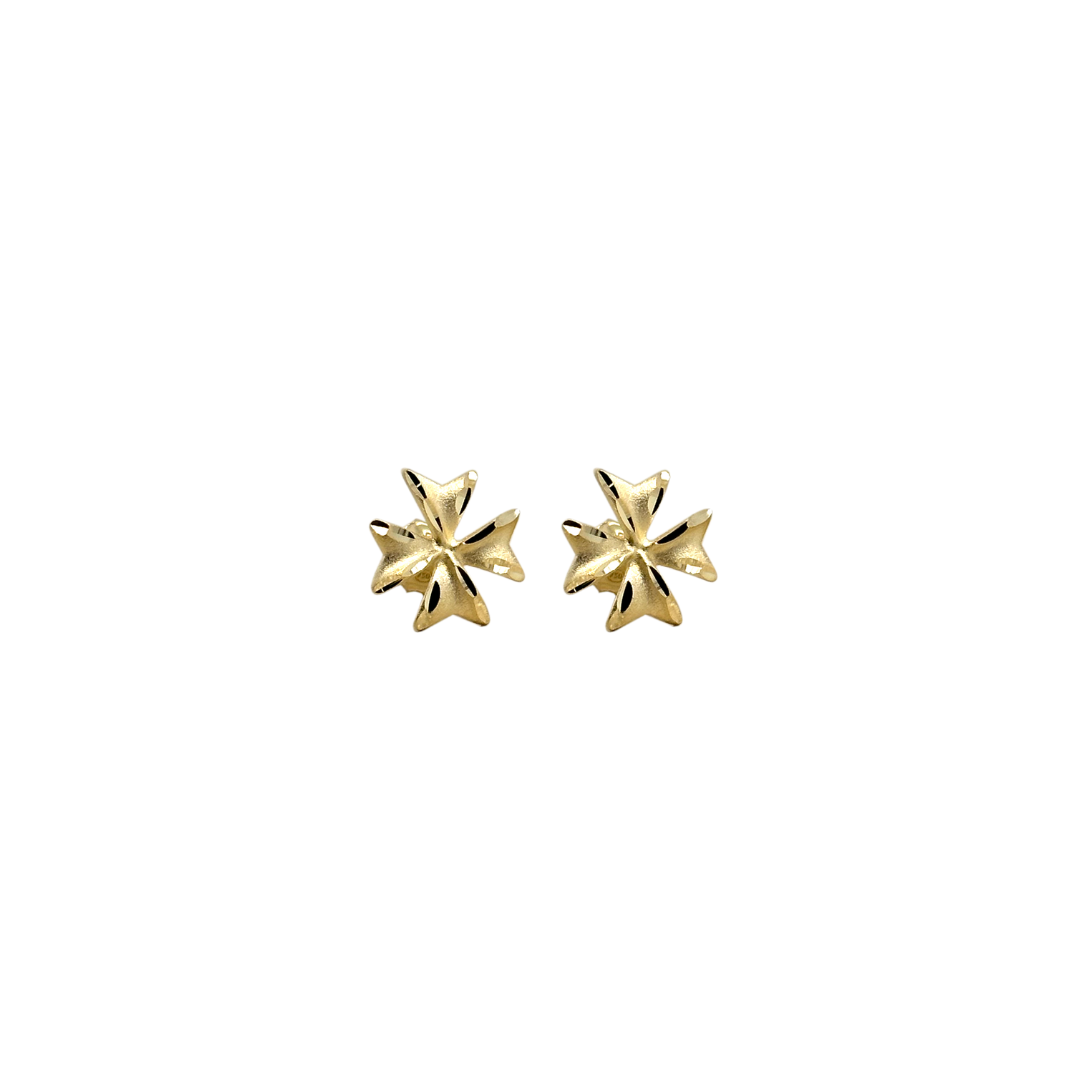 18Kt Brushed Maltese Cross Earrings Ref :WXE4998-DC – Sterling