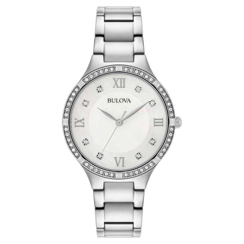 Bulova Classic Crystal Women's Stainless Steel Bracelet Watch 96L262