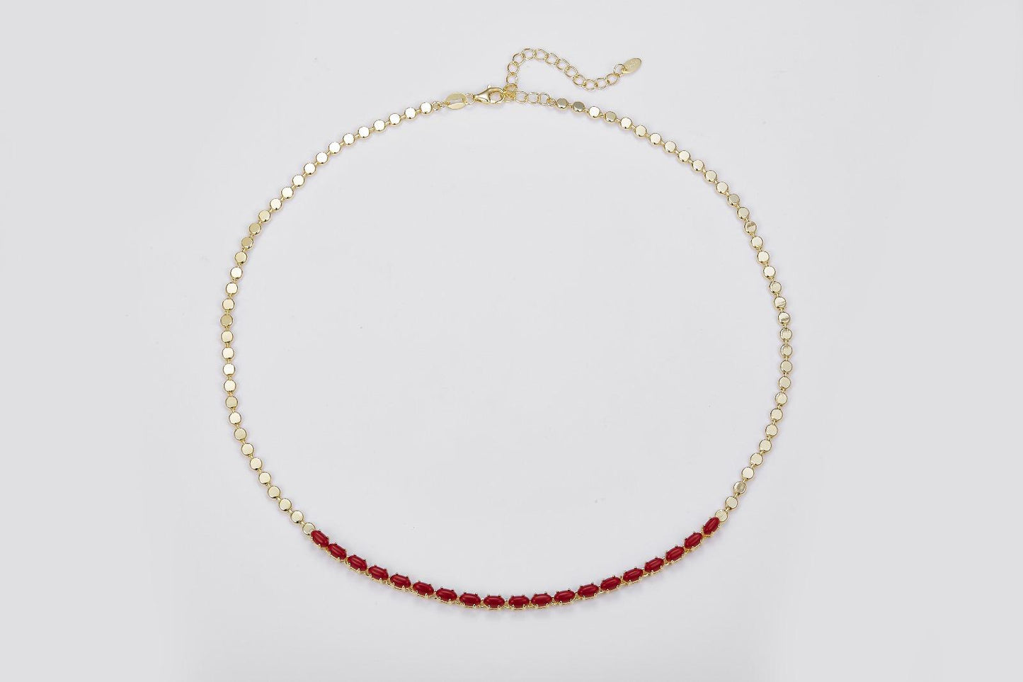 Pietra Collection Tennis Necklace - Coral