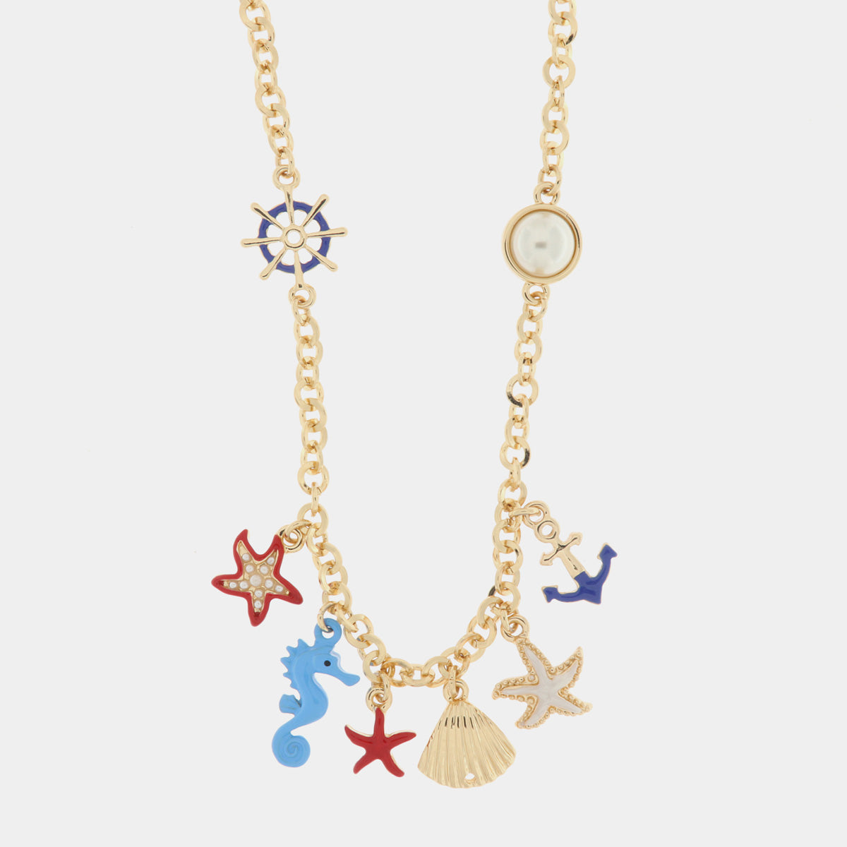 Necklace with Starfish, Shells and Anchor