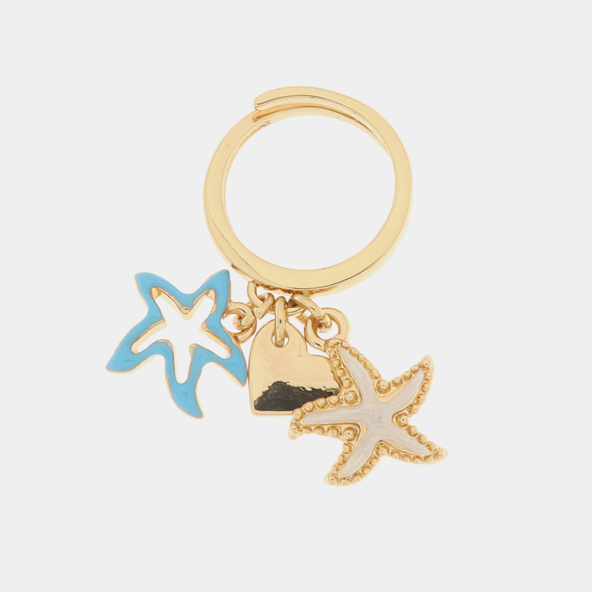 Ring with Starfish and Heart