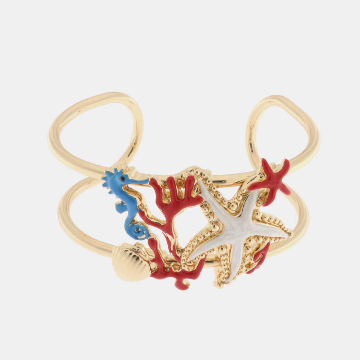 Bangle with Starfish, Shell, Coral and Seahorse