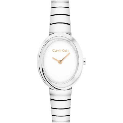 Calvin Klein Sculpted Oval / Fluid Line Women's Stainless Steel Watch 25100149