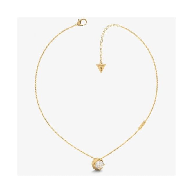 Guess Moon Phases Gold & Crystal Necklace UBN01190YG
