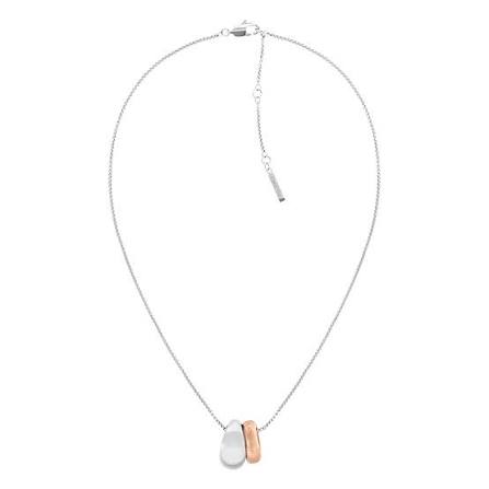 Calvin Klein Organic Pebble / Two-Tone Silver & Rose Gold Pendant Necklace35000610