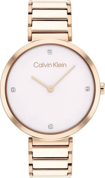 Calvin Klein Minimalist Crystal Accent / Rose Gold-Tone Stainless Steel Watch 25200135