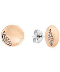 Calvin Klein Domed Disc Crystal Pave Earrings 35000139