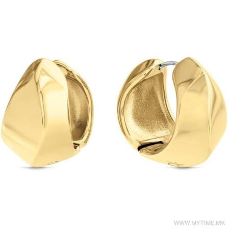 Calvin Klein Twisted / Sculpted Facets Women's Gold-Tone Stainless Steel Huggie Hoop Earrings 35000820