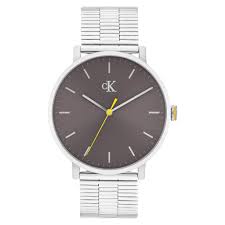 Calvin Klein District / Minimal Grey Dial Unisex Stainless Steel Watch 25200547