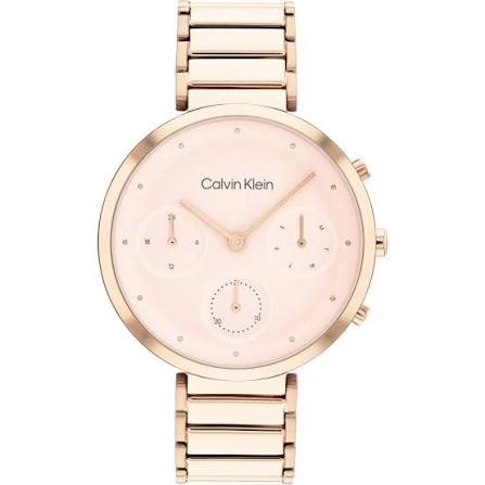 Calvin Klein Multifunction / Rose Gold-Tone Stainless Steel Blush Dial Watch 25200283