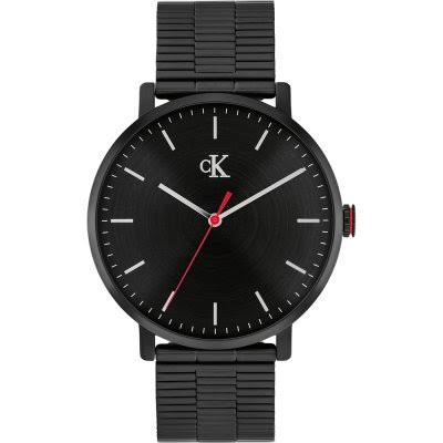 Calvin Klein District / Minimal Black Dial Unisex Black Stainless Steel Watch 25200550