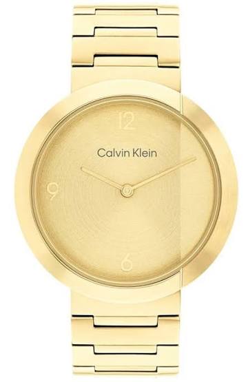 Calvin Klein Graphic Sunray / Gold-Tone Stainless Steel Dial Watch 25200290