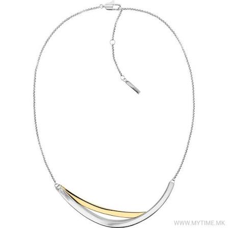 Calvin Klein Sculpted Curve / Two-Tone Curved Bar Stainless Steel Necklace 35000847