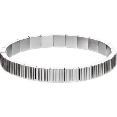 Calvin Klein Architectural Block / Textured Ribbed Stretch Stainless Steel Bracelet 35100083