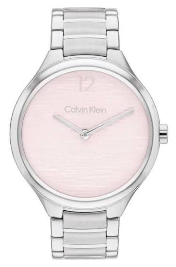Calvin Klein Timeless / Minimal Light Pink Dial Silver-Tone Stainless Steel Women's Watch 25100047
