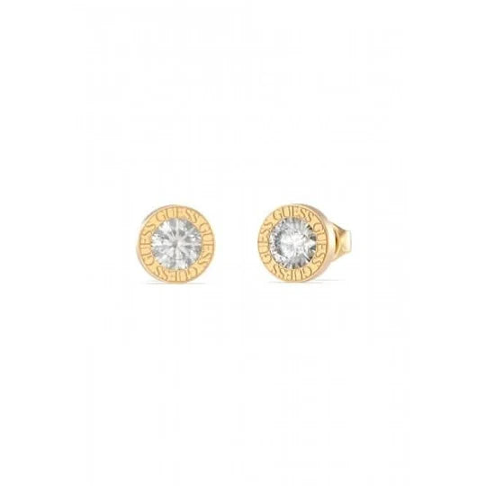 Gold Plated 10mm Clear Crystal Stud Earrings UBE02244YG