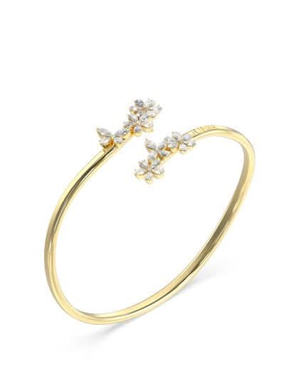 Ladies Large Lily Multi Flower Bangle UBB05103YGL